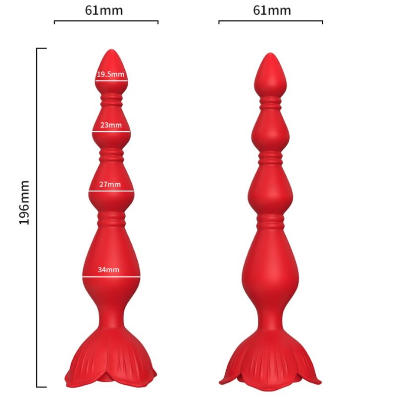 Armony Rosa Vibrator Pagoda & Anal Plug Rot