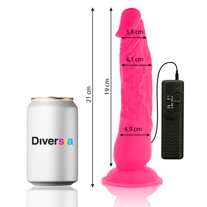 Diversia Flexibler Vibrations-Dildo rosa – 21 cm, Ø 4,9 cm