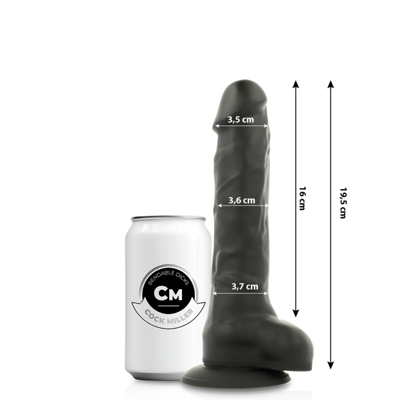 Cock Dildo Realistisches Silikon Dichte Artikulierbar Schwarz