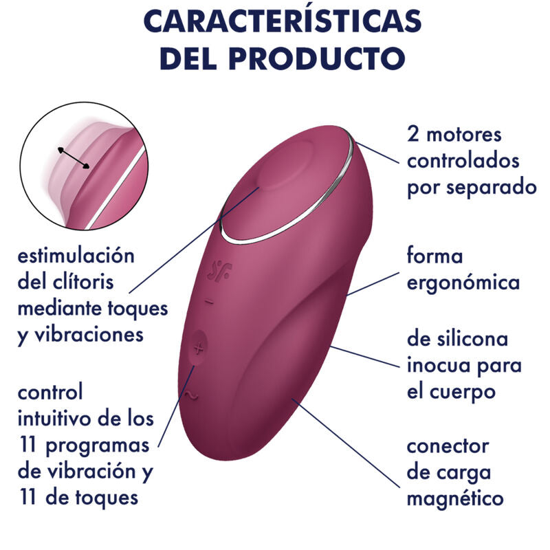 Satisfyer – Tap & Climax 1 Auflegvibrator Rot