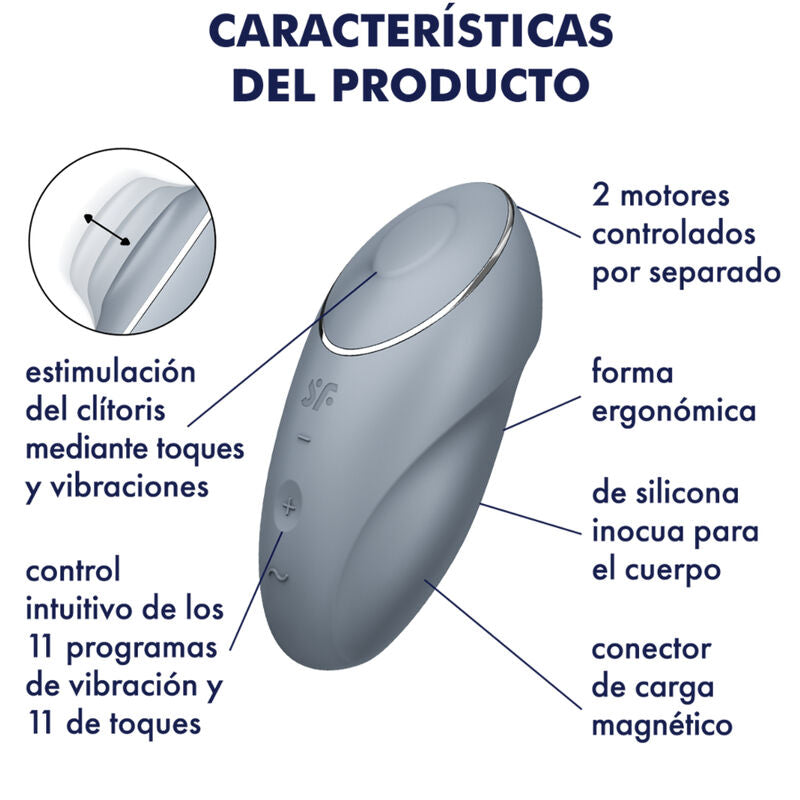 Satisfyer – Tap & Climax 1 Auflegvibrator Grau