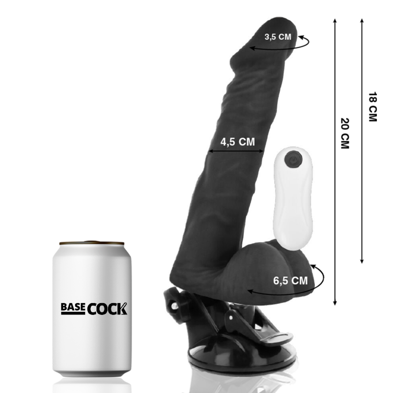 Basecock Artikulierbarer Vibrator Mit Fernbedienung Schwarz 20 cm...