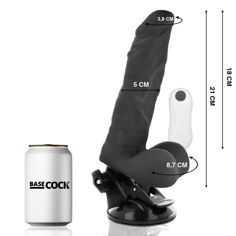 Basecock Artikulierbarer Vibrator Mit Fernbedienung Schwarz 21 cm...