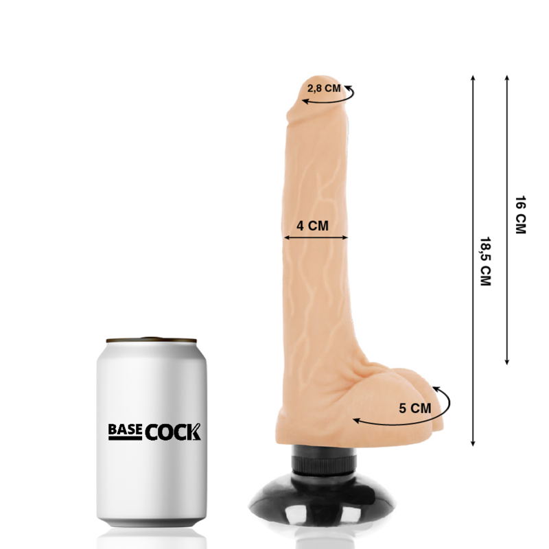 Basecock – Realistischer Vibrator 2-1 Natürlich 18.5 Cm -O- 4 Cm
