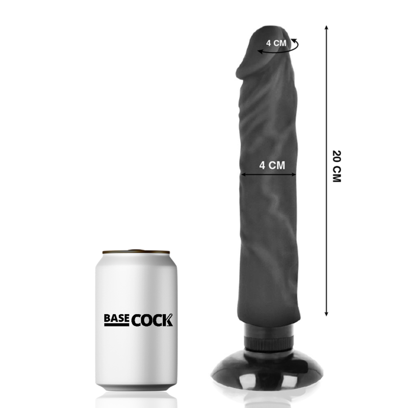 Basecock – Realistischer Vibrator 2-1 Schwarz 20 Cm -O- 4 Cm