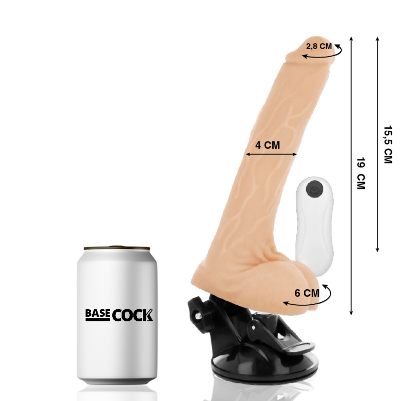 Basecock Realistischer Vibrator Mit Fernbedienung Natürlich 19 cm...