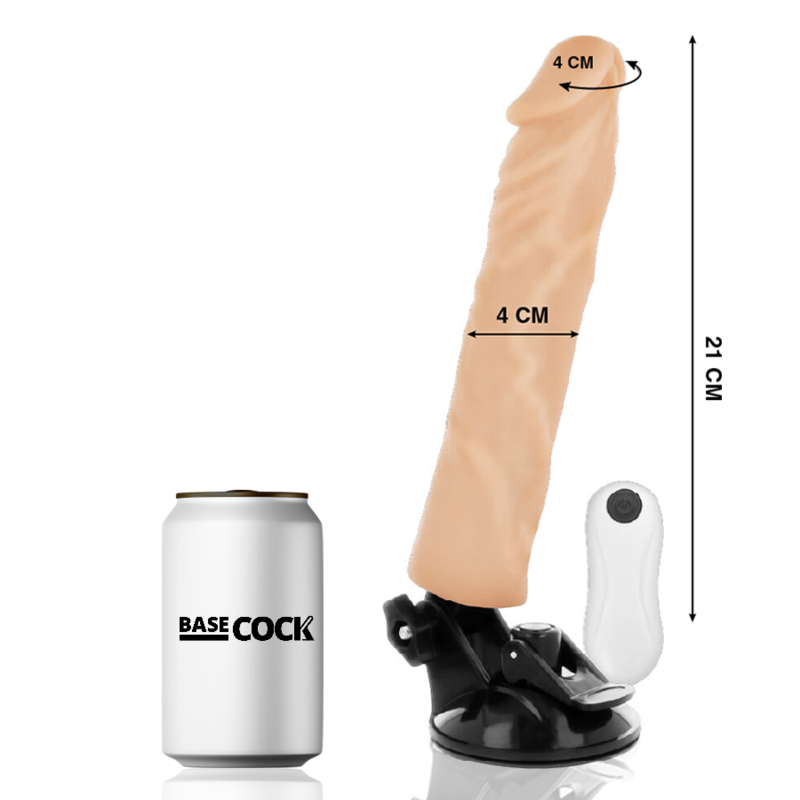 Basecock Realistischer Vibrator Mit Fernbedienung Naturweiss 21 cm...