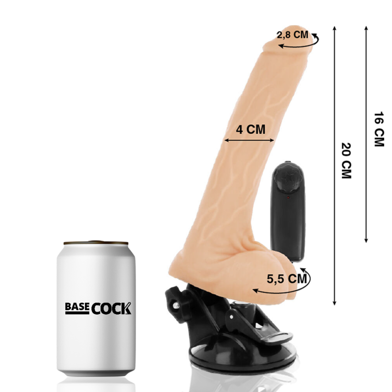 Basecock Realistischer Vibrator Mit Fernbedienung Mit Hoden 20 cm...