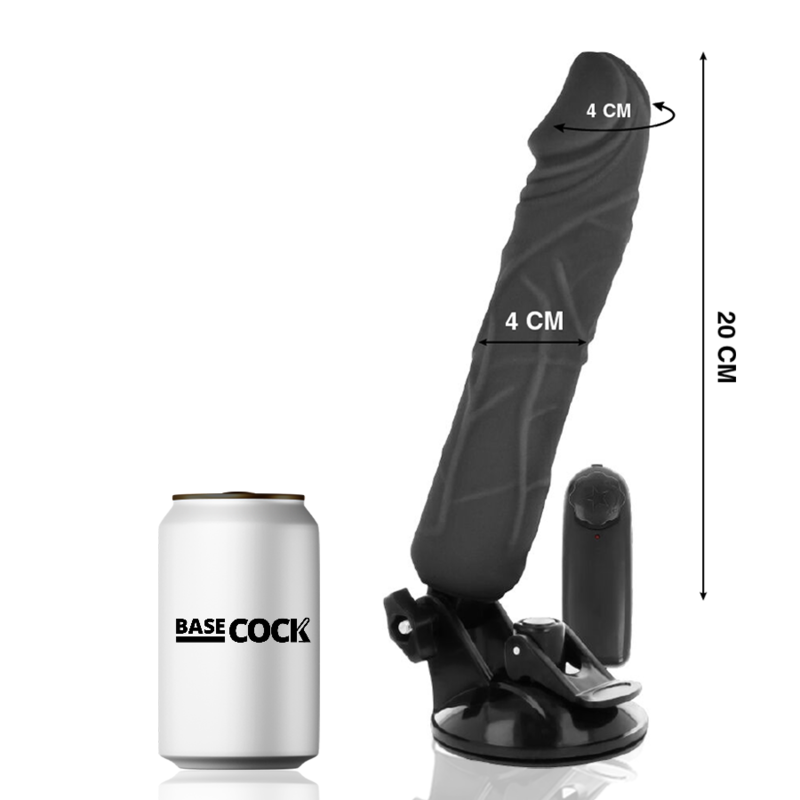 Basecock Realistischer Vibrator Mit Fernbedienung Schwarz 20 cm...