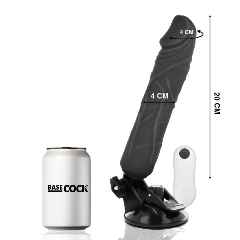 Basecock Realistischer Vibrator Mit Fernbedienung Schwarz 20 cm...