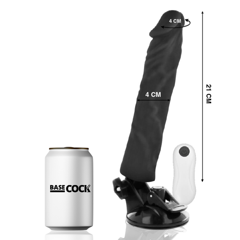 Basecock Realistischer Vibrator Mit Fernbedienung Schwarz 21 cm...