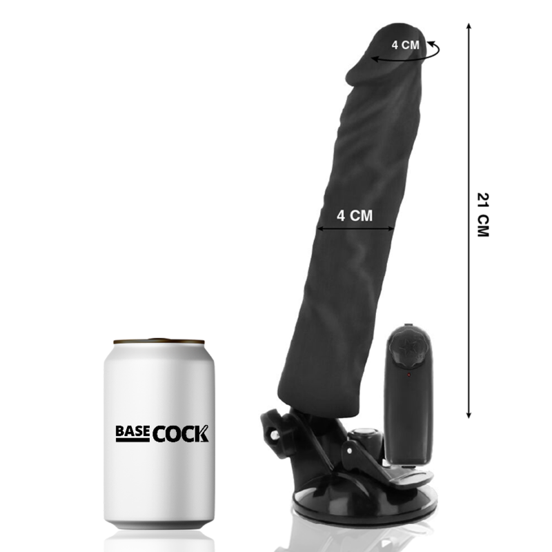Basecock – Realistischer Vibrator mit Fernbedienung Schwarz 21 Cm -...