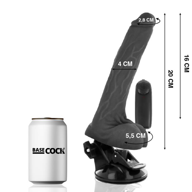 Basecock Realistischer Vibrator Mit Fernbedienung Schwarz Mit...