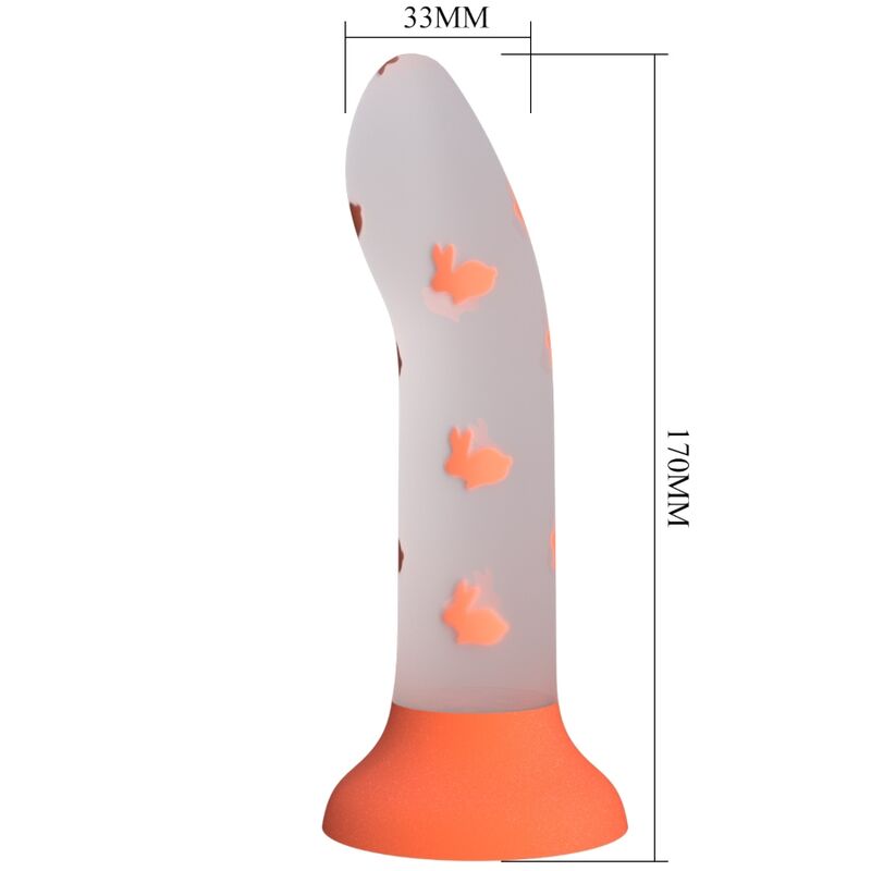 Pretty Love – Magischer Nacht-Dildo ohne Vibration Leuchtendes Orange