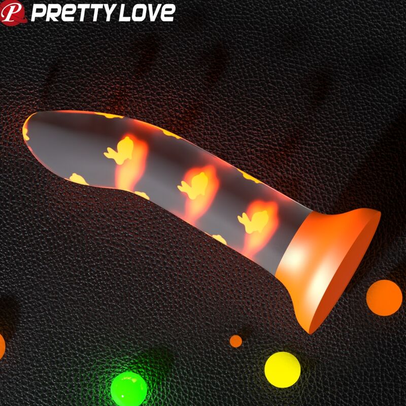 Pretty Love – Magischer Nacht-Dildo ohne Vibration Leuchtendes Orange