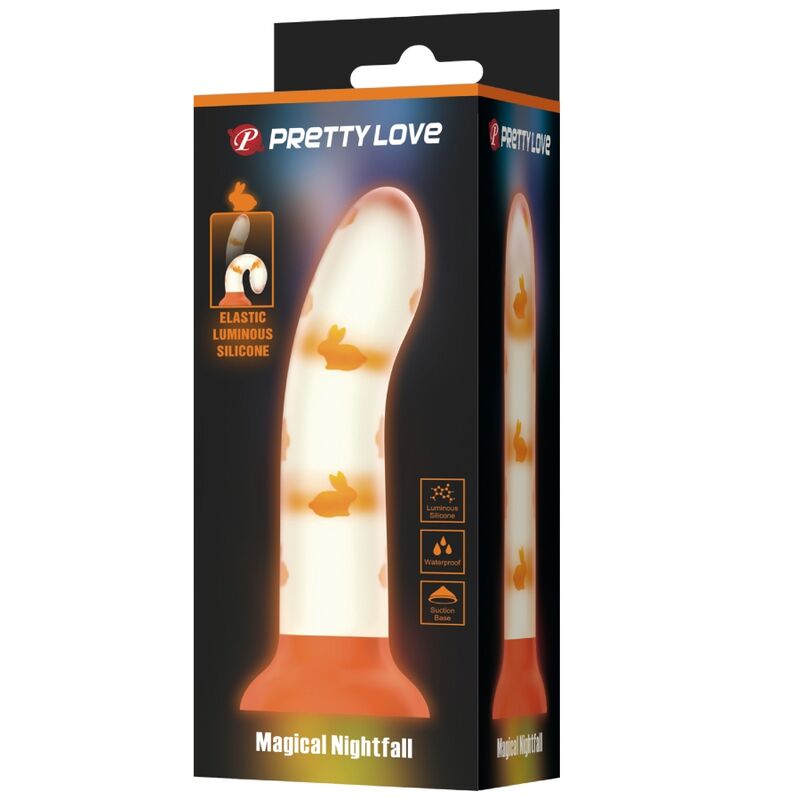 Pretty Love – Magischer Nacht-Dildo ohne Vibration Leuchtendes Orange