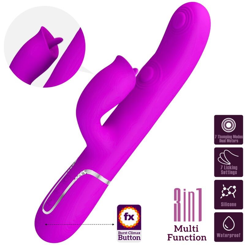 Pretty Love – Kaninchenvibrator mit Leckendem Fuchsia