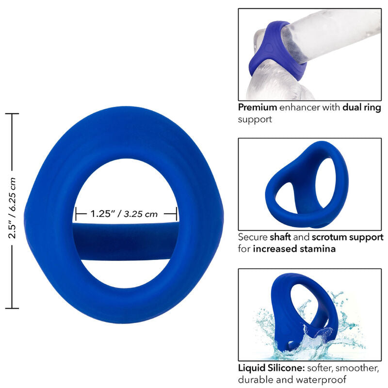 CalExotics Admiral Cock Ball Dual Ring Blau