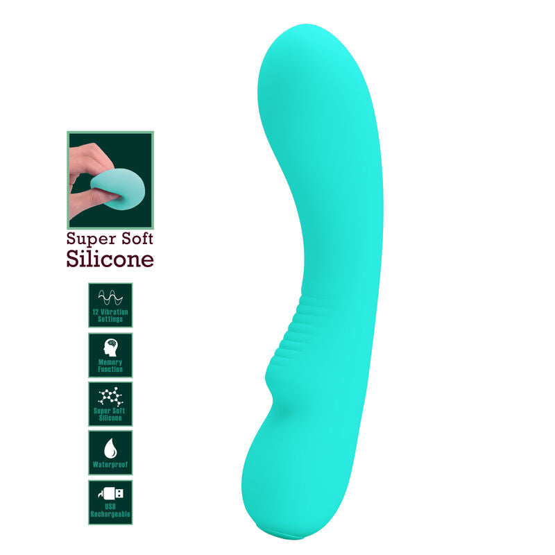 Pretty Love Prescott Wiederaufladbarer Vibrator Aqua Green