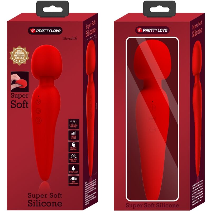 Pretty Love Meredith Massager 12 Vibrationsmodi Rot