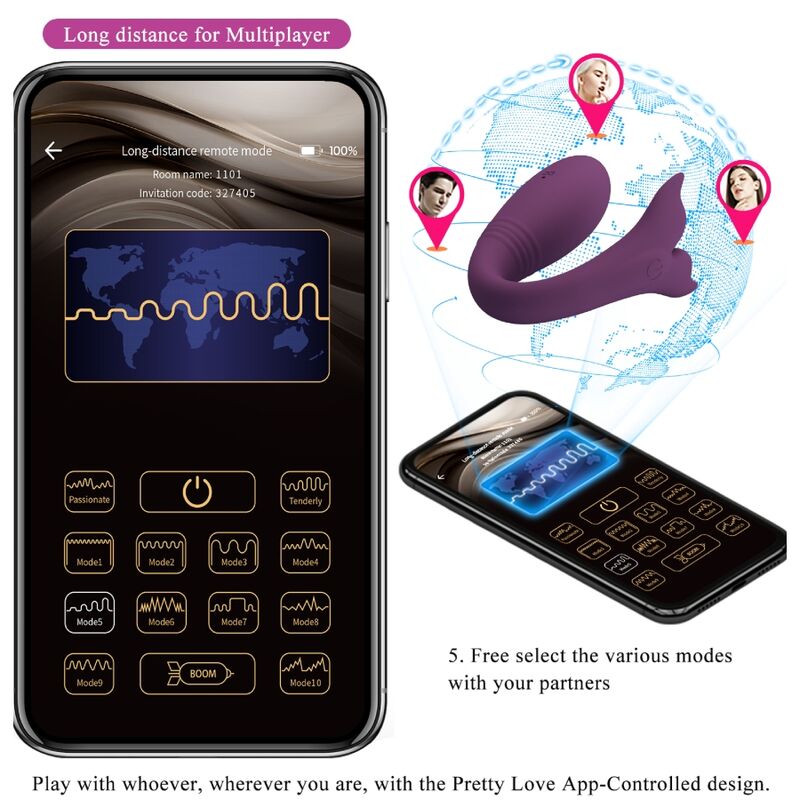 App Series Pretty Love - Jayleen Vibrator mit App-fernbedienung Lila