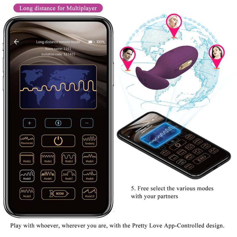 Pretty Love – Jefferson App-Gesteuerter Analstecker Lila