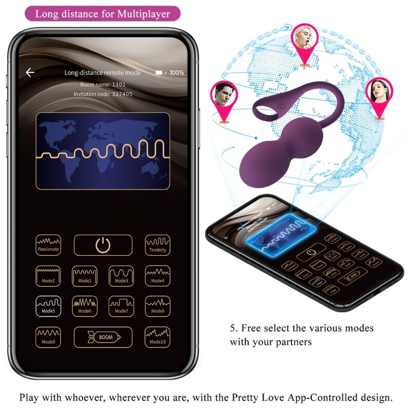 Pretty Love – Elvira Kegel Balls App Fernbedienung Lila