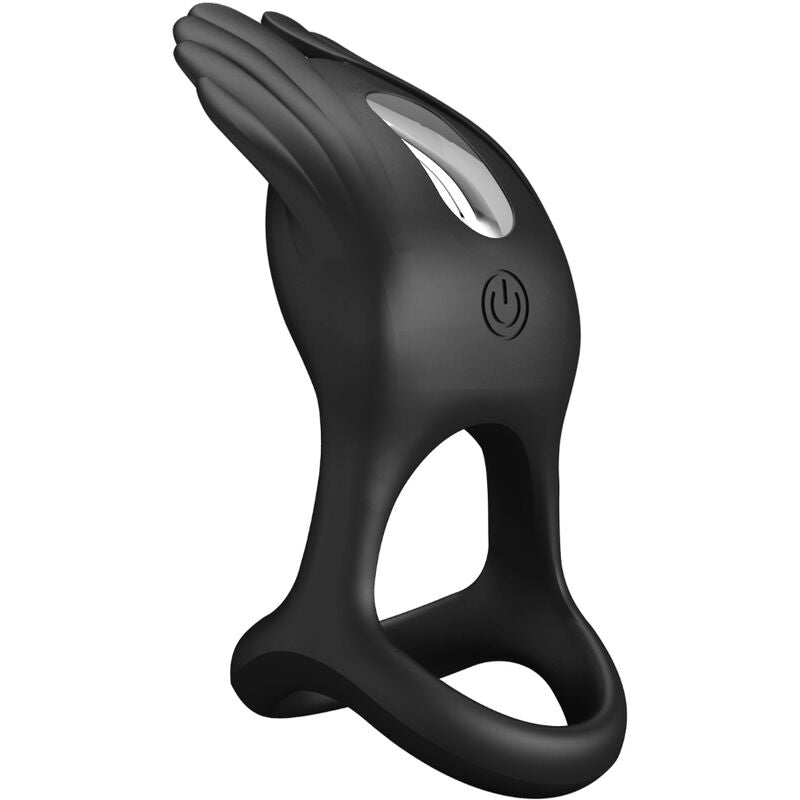 Pretty Love – Silas Vibrant Penis Ring 7 Vibrationen Schwarzes Silikon