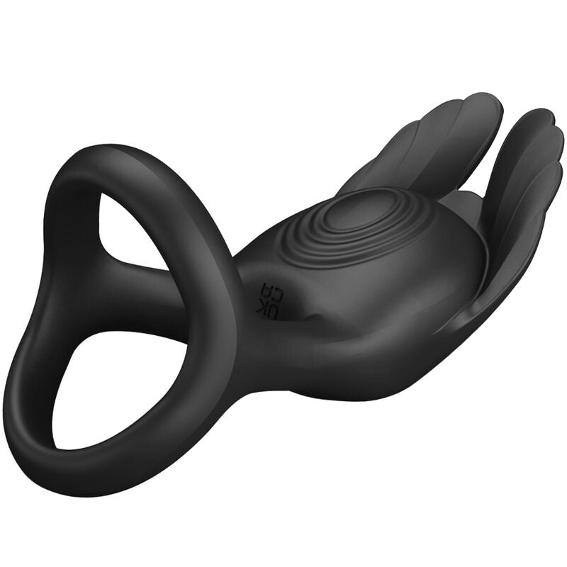 Pretty Love – Silas Vibrant Penis Ring 7 Vibrationen Schwarzes Silikon