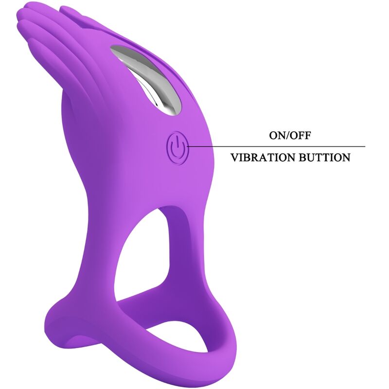 Pretty Love – Silas Vibrant Penis Ring 7 Vibrationen Lila Silikon