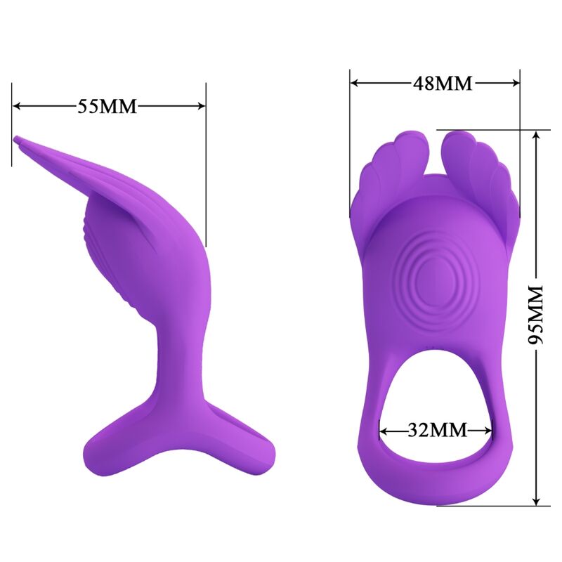 Pretty Love – Silas Vibrant Penis Ring 7 Vibrationen Lila Silikon