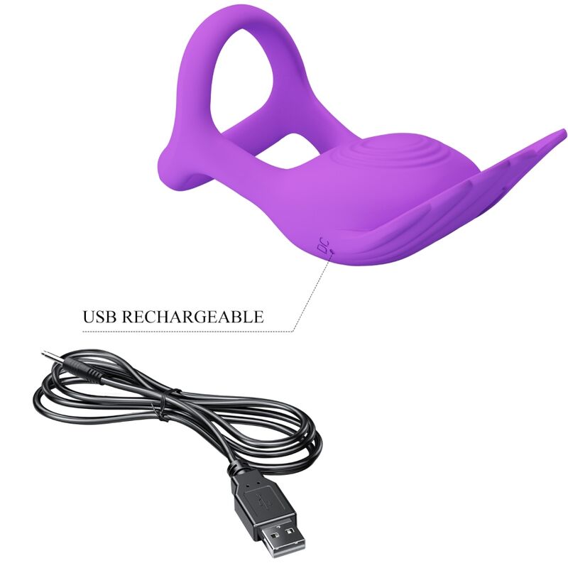 Pretty Love – Silas Vibrant Penis Ring 7 Vibrationen Lila Silikon