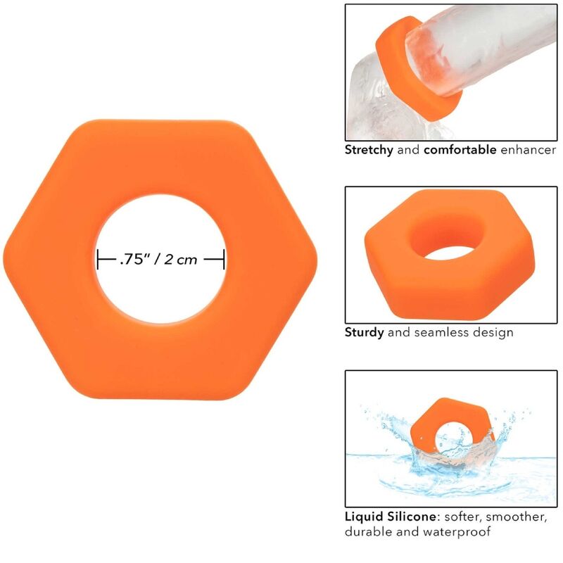 Calexotics – Alpha Prolong Sexagon Ring Orange