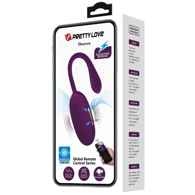 App Series Pretty Love - Doreen Purple Wiederaufladbares Vibrations-ei