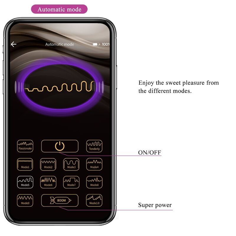 App Series Pretty Love - Doreen Purple Wiederaufladbares Vibrations-ei