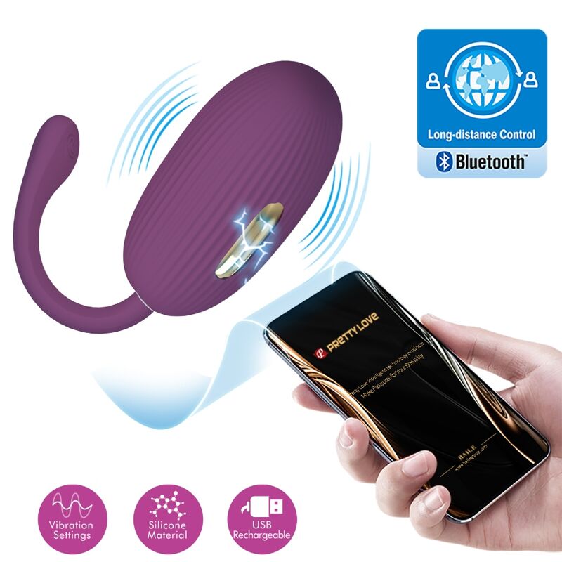 App Series Pretty Love - Doreen Purple Wiederaufladbares Vibrations-ei