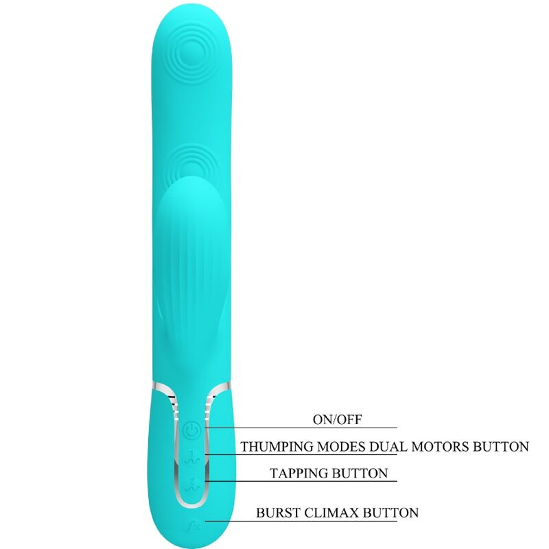 Pretty Love Perlita Multifunktions-3-in-1-g-punkt-vibrator Aqua Grün