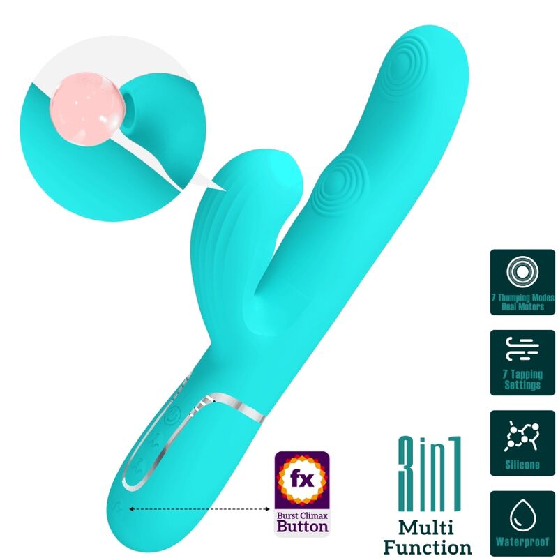 Pretty Love Perlita Multifunktions-3-in-1-g-punkt-vibrator Aqua Grün
