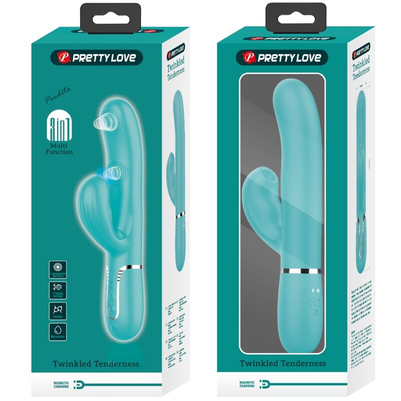 Pretty Love Perlita Multifunktions-3-in-1-g-punkt-vibrator Aqua Grün