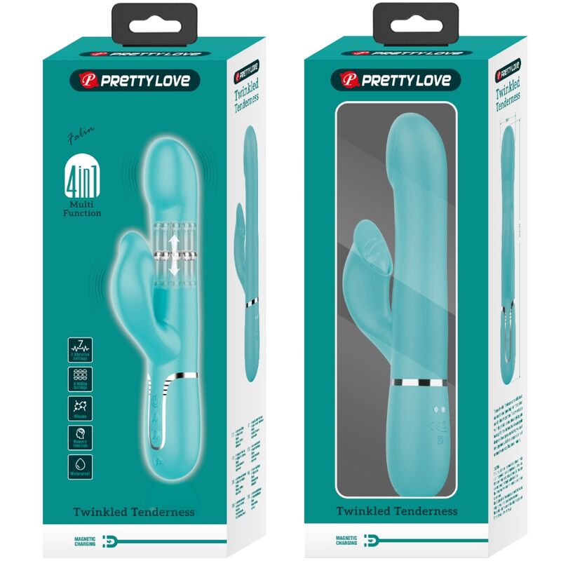 Pretty Love – Rabbit Vibrator Pearls Aqua Green