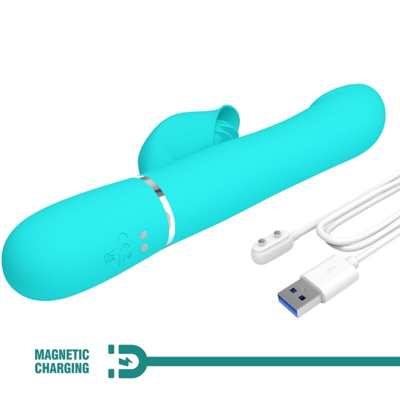 Pretty Love – Rabbit Vibrator Pearls Aqua Green