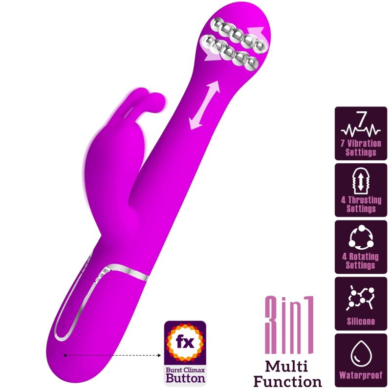 Pretty Love – Dejon Rabbit Vibrator 3 in 1 Multifunktionsviolett