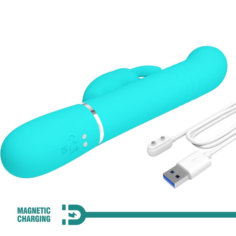 Pretty Love – Coale Rabbit Vibrator Perlen Aquagrün