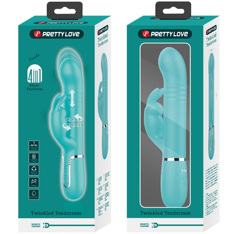 Pretty Love – Coale Rabbit Vibrator Perlen Aquagrün
