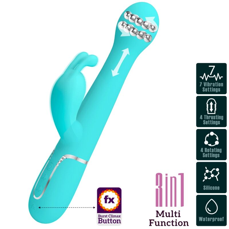 Pretty Love – Dejon Rabbit Vibrator 3 in 1 Multifunktions-Aquagrün