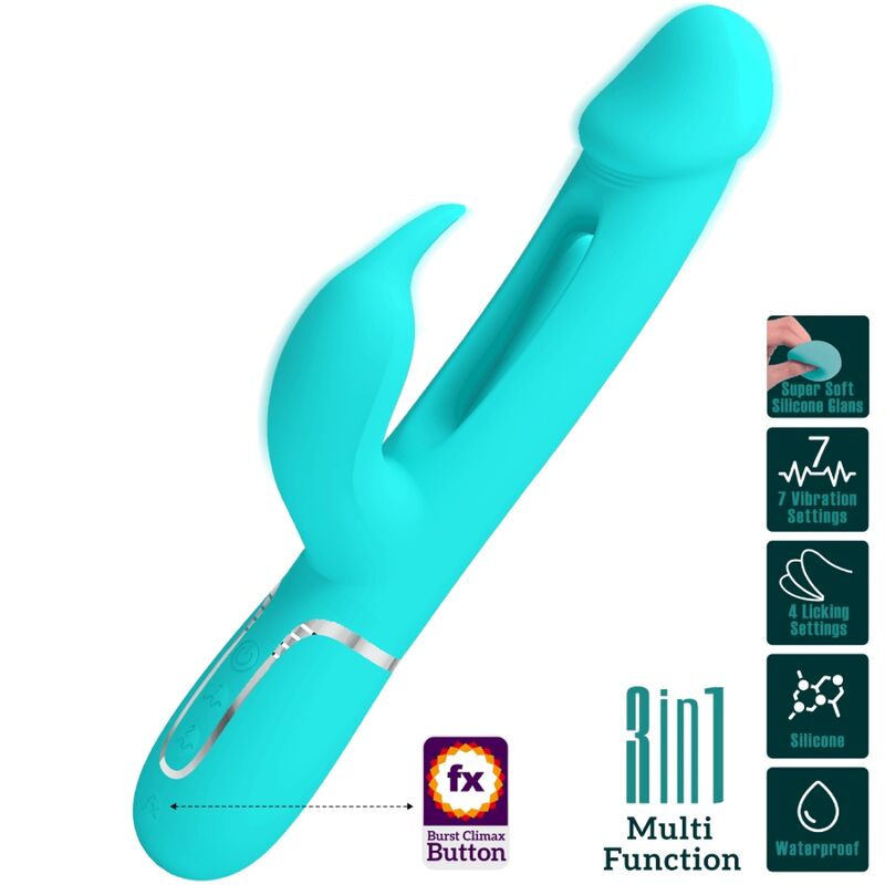 Pretty Love – Dejon Rabbit Vibrator 3 in 1 Multifunktions-Aquagrün