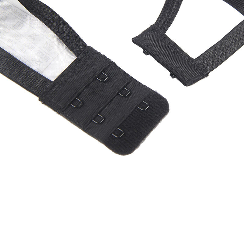 SUBBLIME - 3-TEILIGES SET BH + STRING + STRUMPFBAND AUS SPITZE SCHWARZ L/XL
