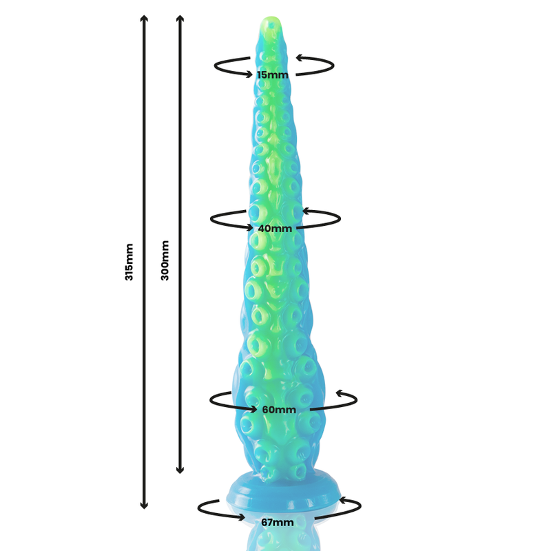 Epic – Scylla Fluoreszierender Dünner Tentakel-DILDO, Grosse Grösse