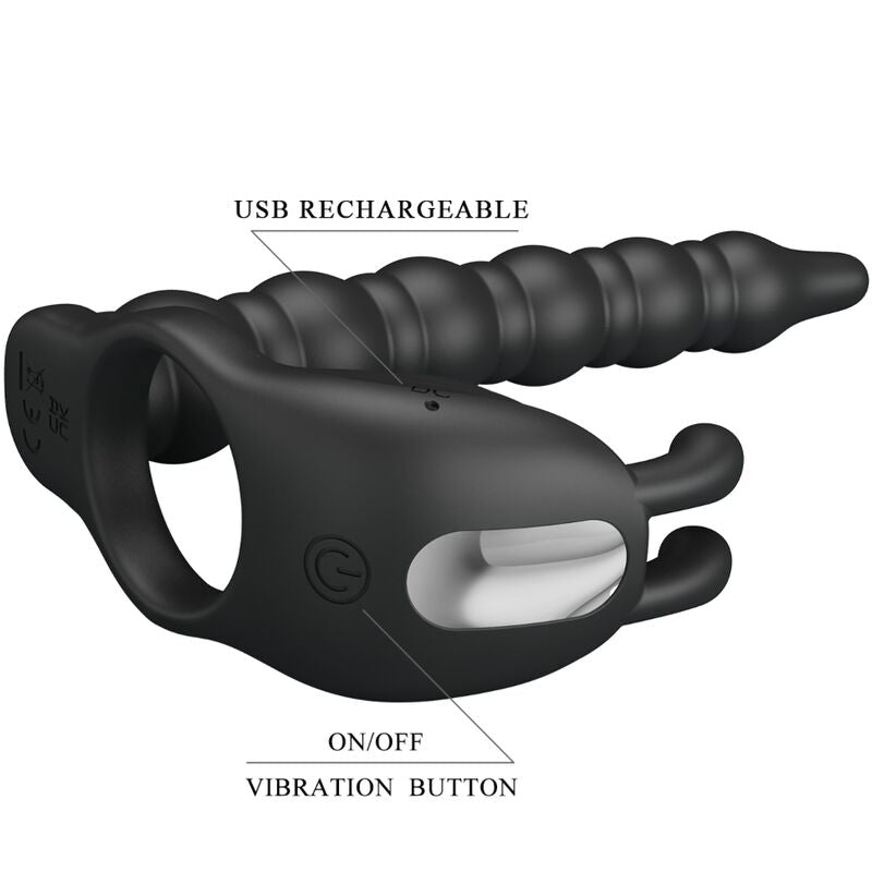 Pretty Love – Blackney Penisringe mit Vibrator-Plug