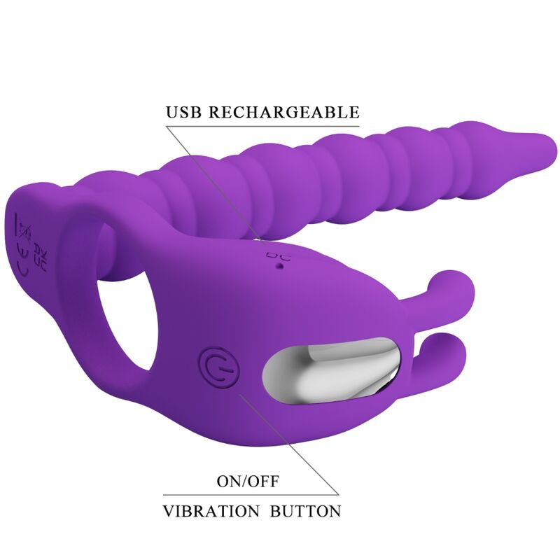 Pretty Love – Blackney Penisringe mit Vibrator-Plug